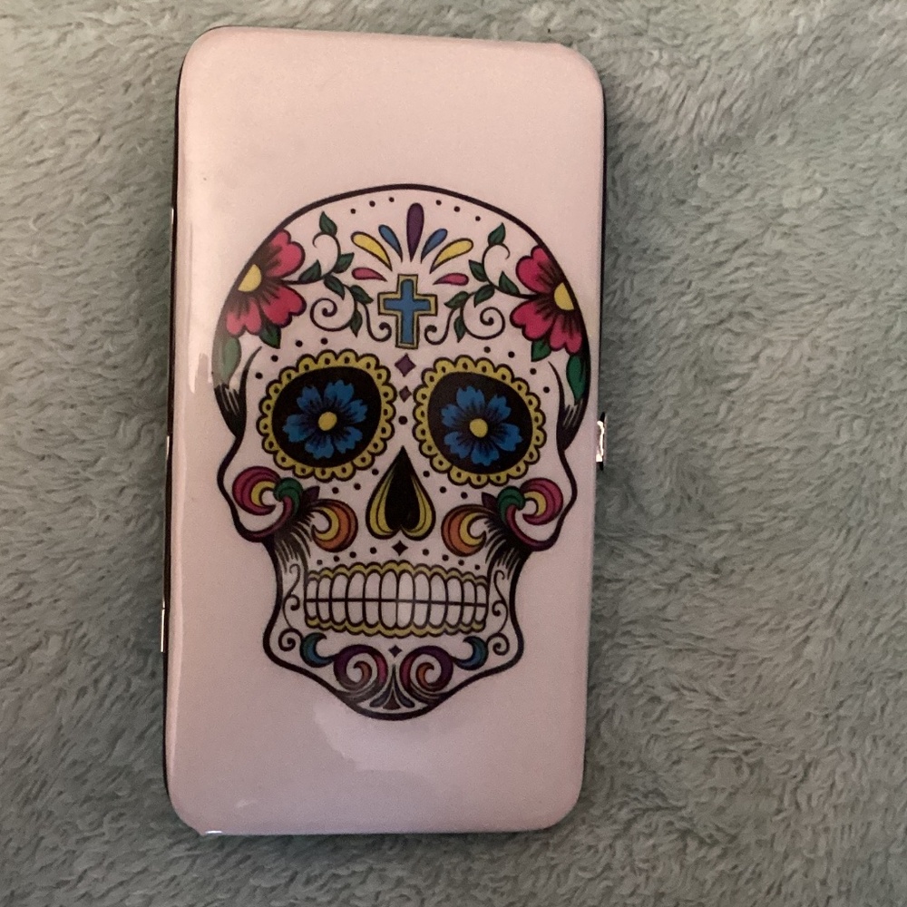 Sugar Skull Clutch Wallet Day of the Dead Purse 👛